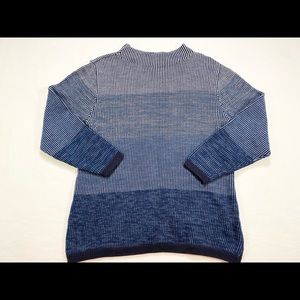 Christopher And Banks Petite Medium 100% Cotton Blue Sweater
